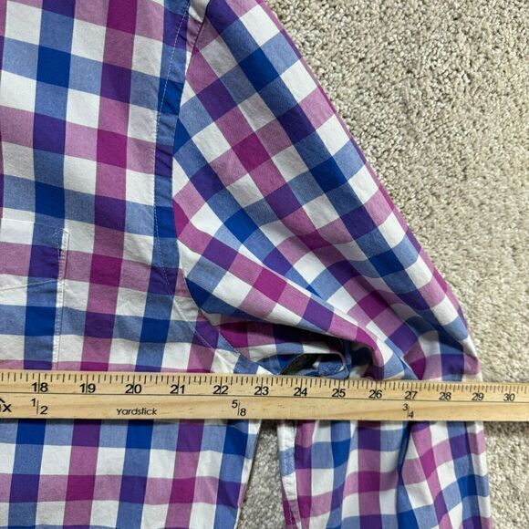 Bonobos Standard Fit Shirt Men's Large Blue Purple Check Button Down Long Sleeve - Picture 10 of 11